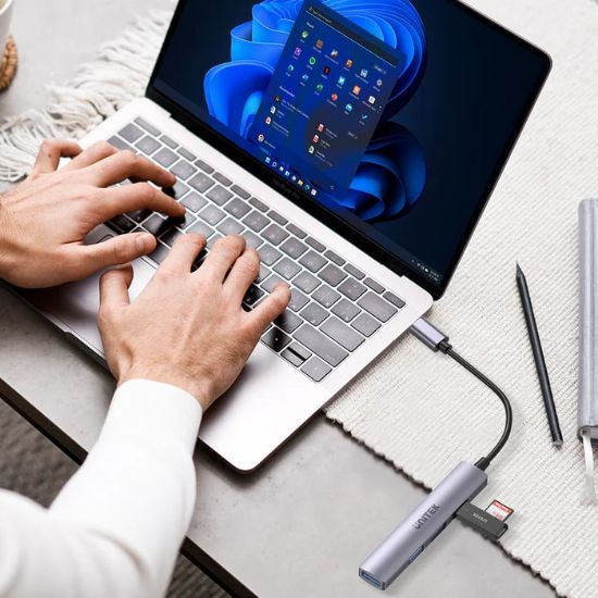 UNITEK TYPE-C TO 4 PORT USB HUB (USB3.0 + 3xUSB2.0) (H1208B) resmi