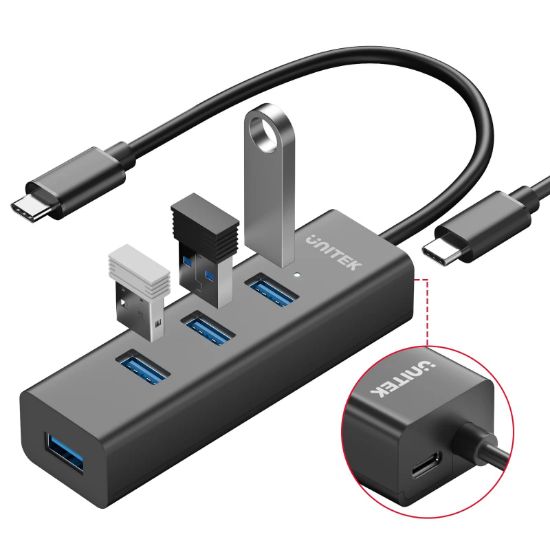 UNITEK TYPE-C TO 4 PORT USB 3.0 + TYPE-C (Y-3089Z01) resmi