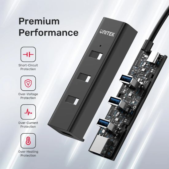 UNITEK TYPE-C TO 4 PORT USB 3.0 + TYPE-C (Y-3089Z01) resmi