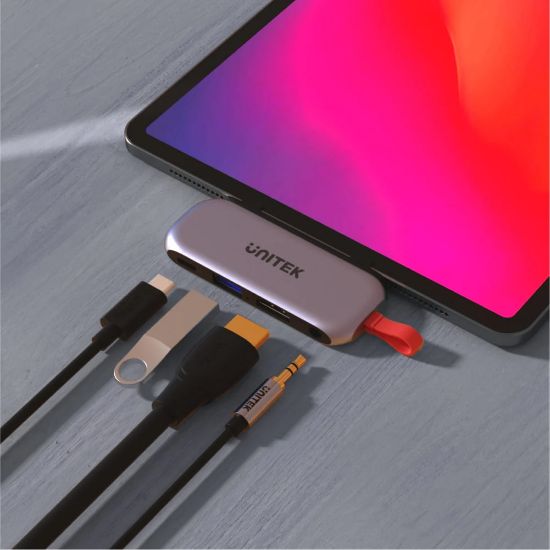 UNITEK USB-C 4in1 UNIVERSAL DOCK STATION IPAD PRO & AIR DESTEKLİ (D1070A) resmi