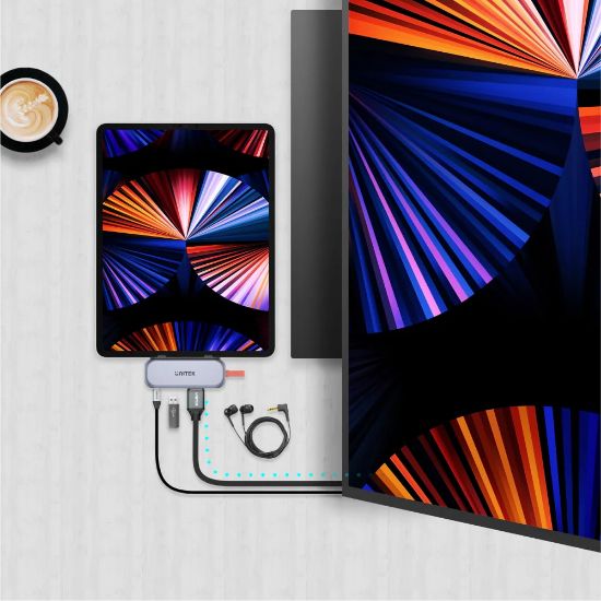 UNITEK USB-C 4in1 UNIVERSAL DOCK STATION IPAD PRO & AIR DESTEKLİ (D1070A) resmi