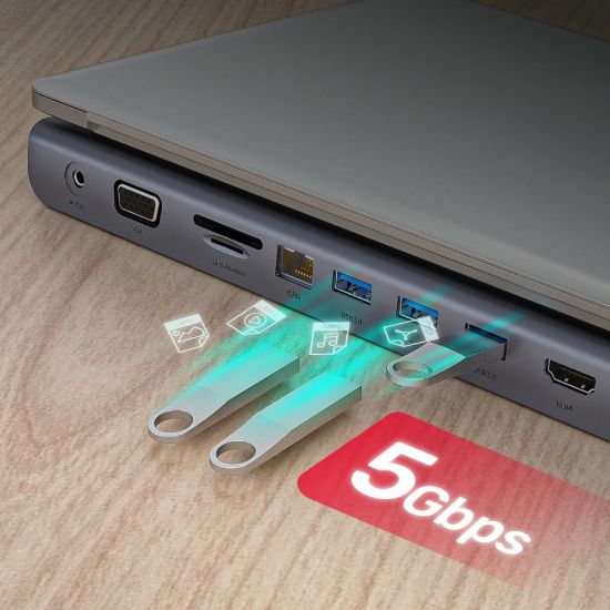 UNITEK USB-C 11in1 UNIVERSAL DOCKING STATION MST DESTEKLİ  (D1022B) resmi