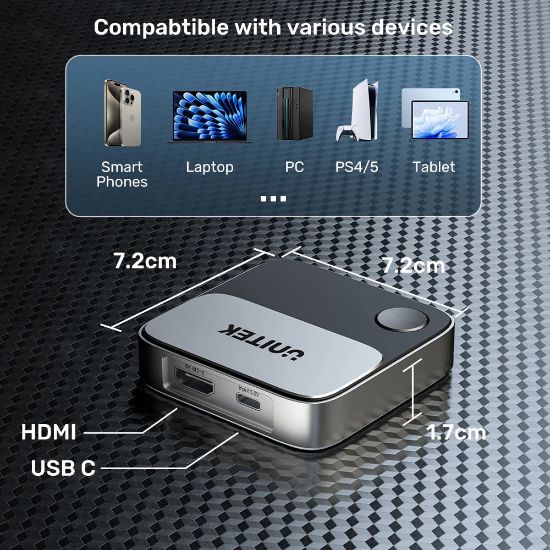 UNITEK WIRELESS 4K&60Hz KABLOSUZ GÖRÜNTÜ AKTARICI (V1162B01) resmi