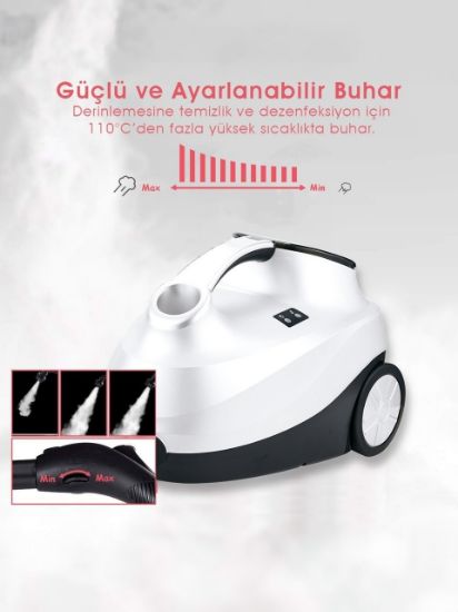 PIRANTECH CB-107C 2000 W BEYAZ BUHARLI TEMIZLEYICI resmi