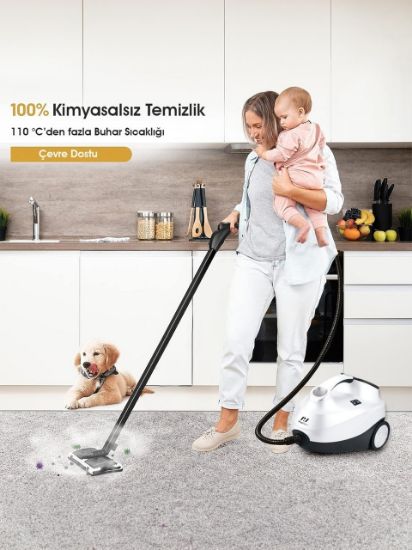 PIRANTECH CB-107C 2000 W BEYAZ BUHARLI TEMIZLEYICI resmi