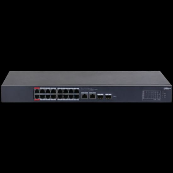 DAHUA CS4218-16ET-240 16 PORT 16XFE-2XGE-2XGE/SFP YÖNETİLEBİLİR 240W POE SWİTCH resmi