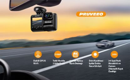 PRUVEEO D30 WI-FI 4K ARAC KAMERASI resmi