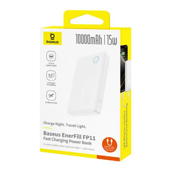 BASEUS ENERFILL FP11 10000 MAH 15W POWERBANK BEYAZ resmi