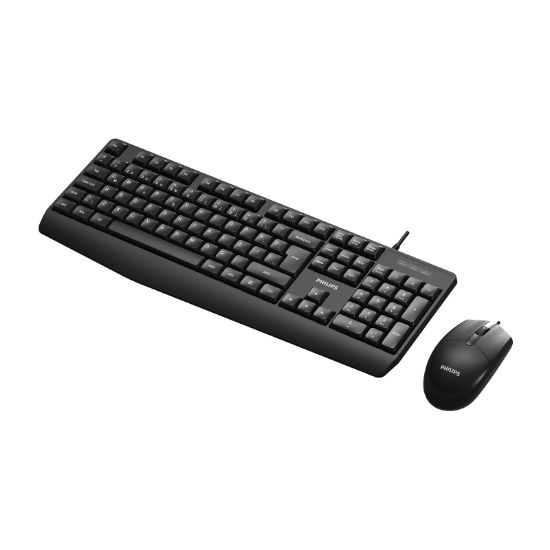 PHILIPS KABLOLU  KLAVYE&MOUSE SET SPT6237B SİYAH resmi