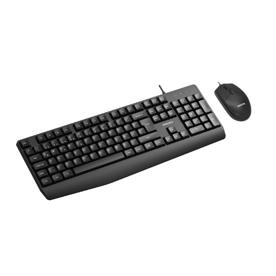 PHILIPS KABLOLU  KLAVYE&MOUSE SET SPT6237B SİYAH resmi