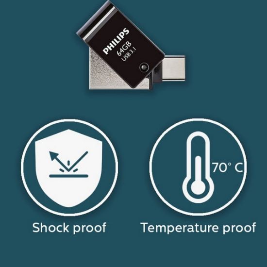 PHILIPS 64GB USB3.1 TYPE-C 100/150 MB/S FM64DC152B/00 resmi