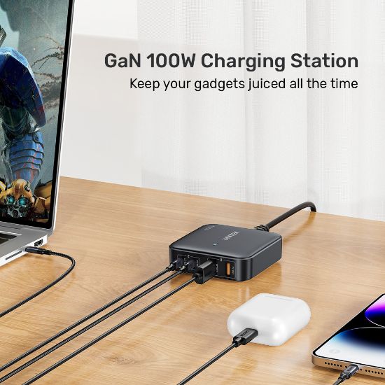 Unitek 100W Masaüstü GAN Şarjİstasyon BYZ P1229AWH resmi