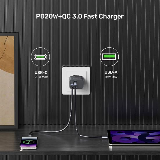 Unitek 20W Hızlı Şarj Adaptörü 1*USB-C P1124ABK-EU resmi