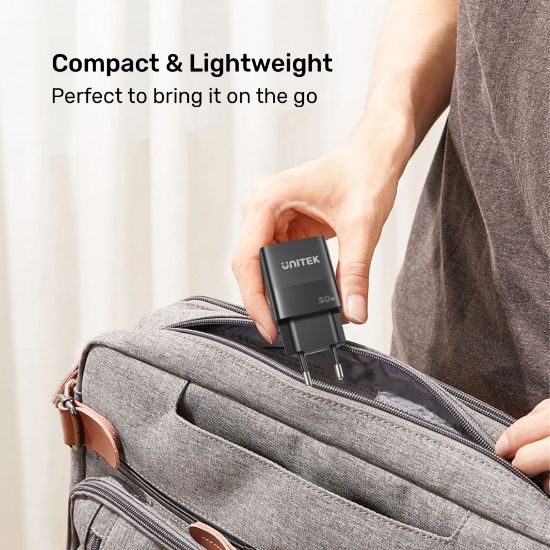 Unitek 20W Hızlı Şarj Adaptörü 1*USB-C P1124ABK-EU resmi