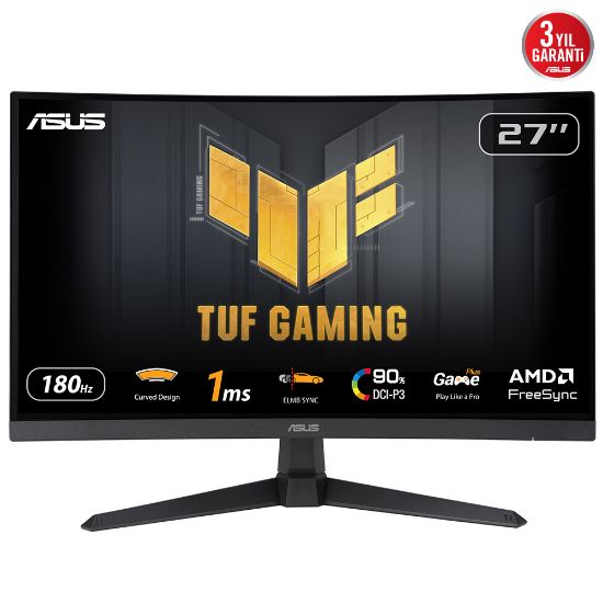 ASUS TUF GAMING VG27VQ3B 27" 1MS 180HZ CURVED VA resmi