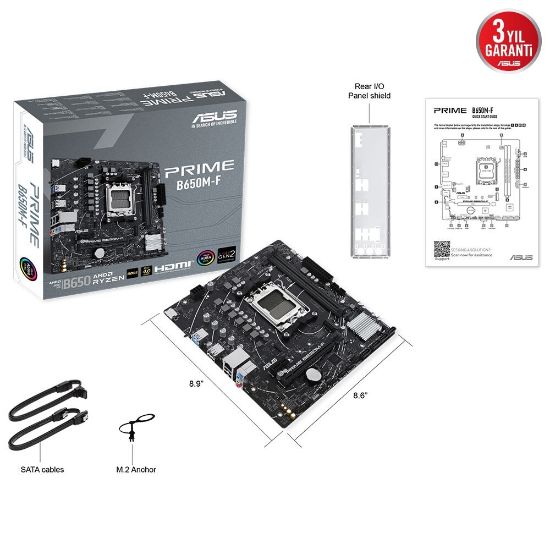 ASUS PRIME B650M-F DDR5 7200+(OC) HDMI M.2 AM5 MB resmi