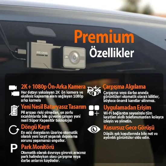 REXING C2 2K WIFI 32GB SD KART resmi