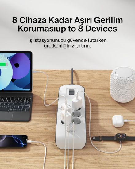 BELKIN BSV604 2 METRE 6LI USBA AKIM KOR. PRIZ resmi