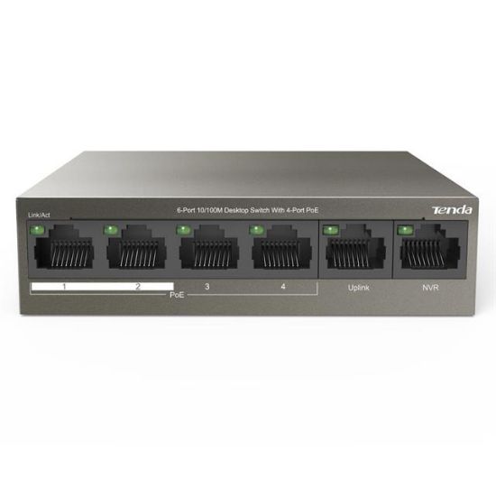 TENDA TEF1106P 2X UPLINK + 4 PORT 63 WATT POE ETHERNET SWITCH resmi
