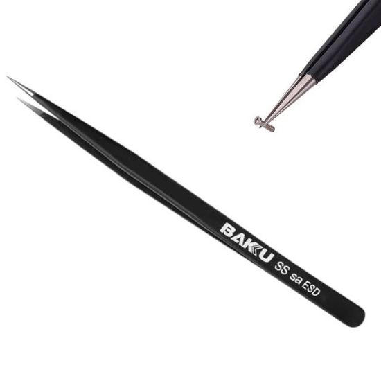 BAKU BK-A8-SS-SA-ESD İNCE UZUN UÇ SİYAH CIMBIZ resmi