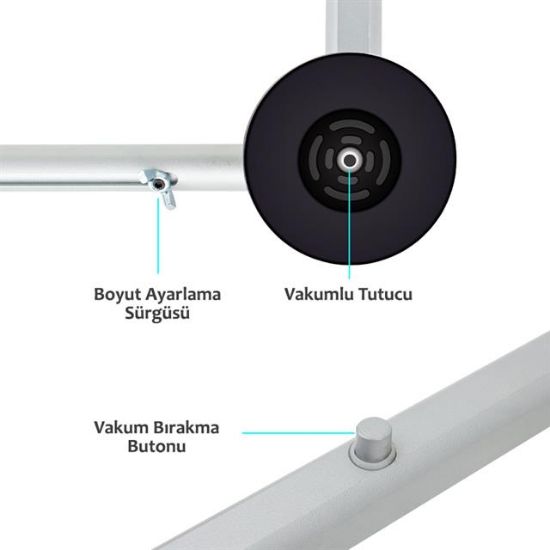 32 İNÇ - 80 İNÇ VAKUMLU PANEL TAŞIYICISI (LCD-LED TV EKRAN PANEL VANTUZ) resmi