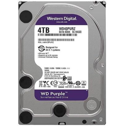 WESTERN DIGITAL PURPLE WD40PURZ/WD42PURZ/WD43PURZ 4 TB SATA 6GB/S 7/24 GÜVENLİK HARDDISK resmi