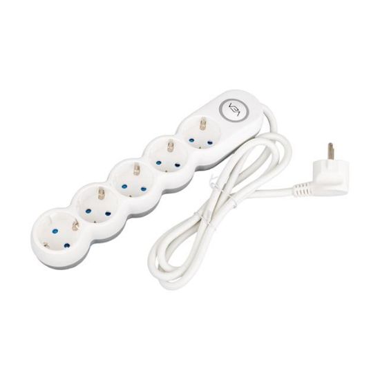 VEA VE-2S5S 4LÜ 2 METRE KABLOLU ANAHTARLI SİYAH AKIM KORUMALI GRUP PRİZ resmi