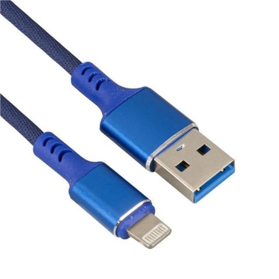 WEKO WK-22025 USB TO LIGHTNING ÖRGÜLÜ SİYAH 1 MT ŞARJ KABLOSU (NO:14) resmi