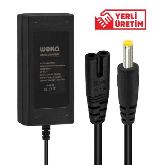 WEKO 20 VOLT - 2.25 AMPER 4.0*1.7 UÇLU YERLİ ÜRETİM NOTEBOOK ADAPTÖR resmi