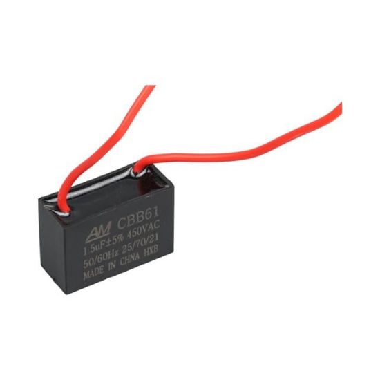 1.5 MF 450 V SİYAH KABLOLU KARE TİP KUTUPSUZ KONDANSATÖR resmi