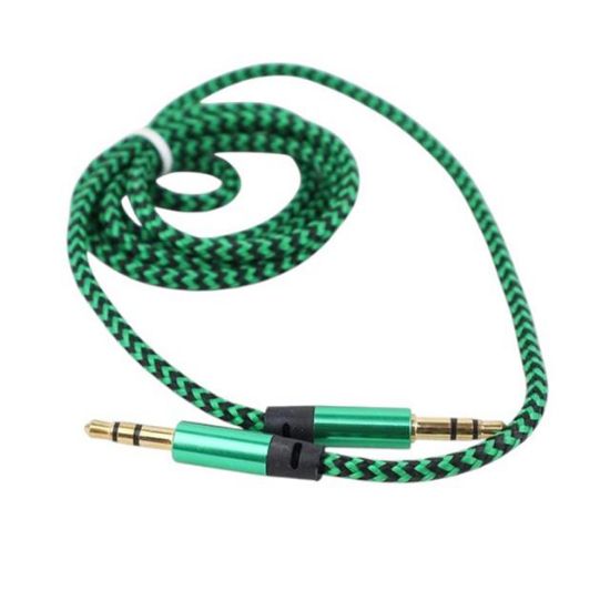 POWERMASTER 3.5 MM STEREO ERKEK/ERKEK STEREO METAL BAŞLIK ÖRGÜLÜ 1.5 METRE AUX KABLO resmi