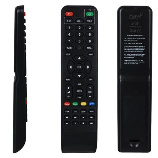 HEY KR DREAMSTAR Y33A YOUTUBE TUŞLU HD UYDU KUMANDASI resmi