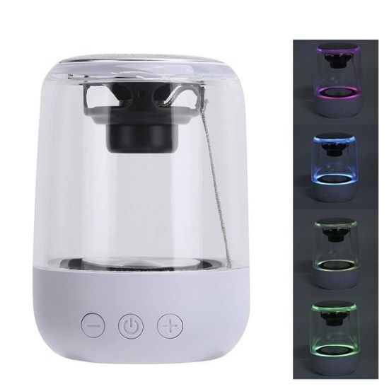 MAGICVOICE MV-24696 600 MAH TAŞINABİLİR RGB MİKROFONLU AUX/TF/BLUETOOTH 3 WATT HOPARLÖR SPEAKER (BEYAZ) resmi