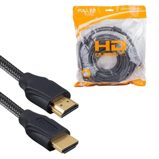 FULLY G-507E 15 METRE ÖRGÜLÜ GOLD UÇLU HDMI KABLO resmi