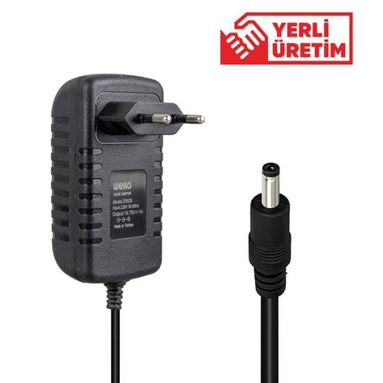 WEKO 19.75 VOLT - 1 AMPER 4.0*1.35 UÇLU YERLİ ÜRETİM PLASTİK KASA PRİZ TİPİ ADAPTÖR resmi
