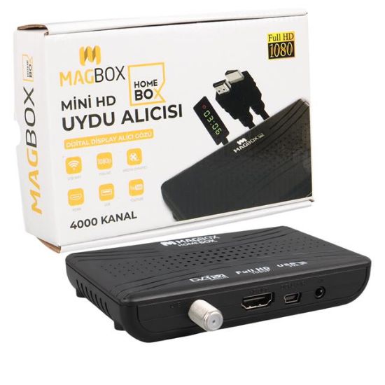 MAGBOX HOMEBOX FULL HD UYDU ALICISI 4000 KANAL TKGS / YOUTUBE / USB DESTEKLİ (UZATMA DİSPLAY GÖZLÜ) resmi
