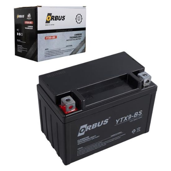 ORBUS YTX9-BS 12V 9A MOTOSİKLET AKÜSÜ (150 X 86 X 107 MM) (2.9KG) resmi