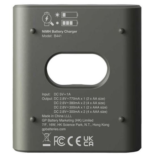 GP RECYKO B441 USB 4LÜ AA - AAA PİL ŞARJ CİHAZI (GPACSB44103 GPB441R21-2GTLB1) PİLSİZ resmi