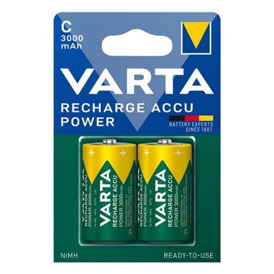 Varta HR14 3000mAh C Orta Boy 1.2 Volt Ni-Mh Şarjlı Pil 2Li Paket (Şarj Edilebilir) resmi