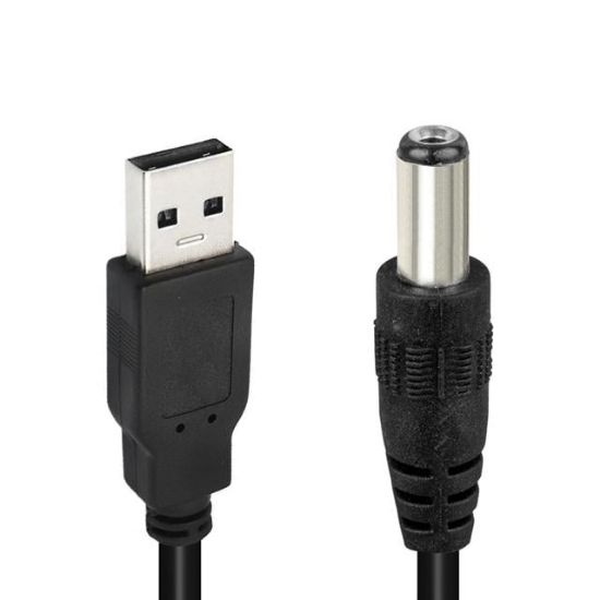 POWERMASTER USB ERKEK 5.5*2.1 UÇLU ADAPTÖR JACKLI 80 CM KABLO resmi