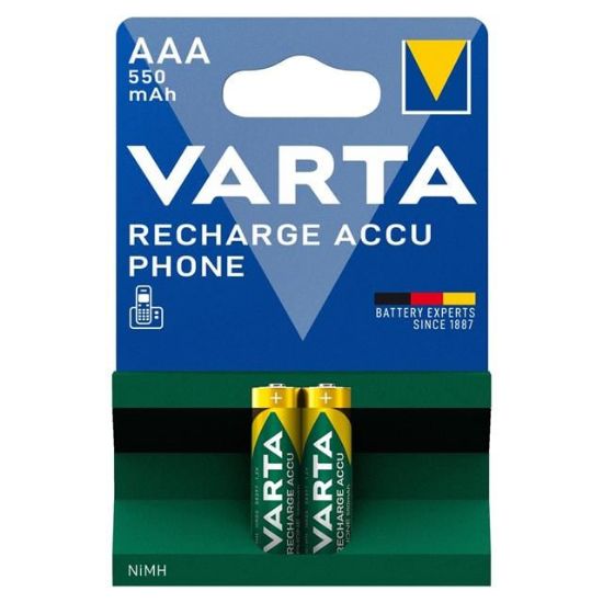 VARTA NI-MH 1.2 VOLT - 550 MAH HR03 AAA ŞARJLI 2Lİ İNCE KALEM PİL resmi