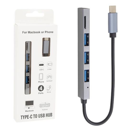 POWERMASTER PM-6493 TYPE-C HUB 3x USB 3.0 SD/TF HAFIZA KART OKUYUCU DOCK STATION (MACBOOK - PC - PLAYSTATİON - XBOX) resmi