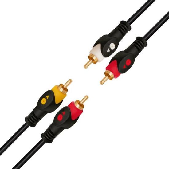 POWERMASTER 2 RCA + 2 RCA 1.5 METRE 1.KALİTE GOLD KABLO resmi