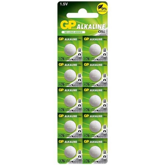 GP A76F-2C10 LR44 1.5 VOLT ALKALİN AG-13 PİL (10LU PAKET) resmi