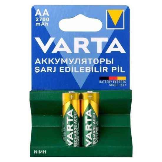 VARTA NI-MH 1.2 VOLT - 2700 MAH HR6 AA ŞARJLI 2Lİ KALEM PİL resmi