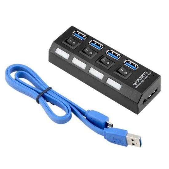 POWERMASTER PM-11365 4 PORT ANAHTARLI USB 3.0 30 CM KABLOLU USB HUB ÇOKLAYICI resmi