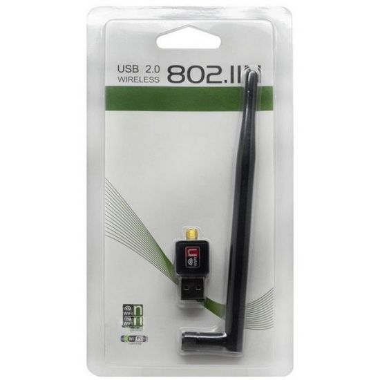 Fully 300 Usb Antenli 802.11n Wifi 7601 Chipset 2.4Ghz 5dB 150 Mbps IP Uydu Alıcıları Uyumlu Wifi Adaptör resmi