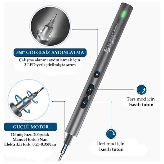 NOYAFA NO-882037 28IN1 MİNİ ŞARJLI TORNAVİDA SETİ resmi