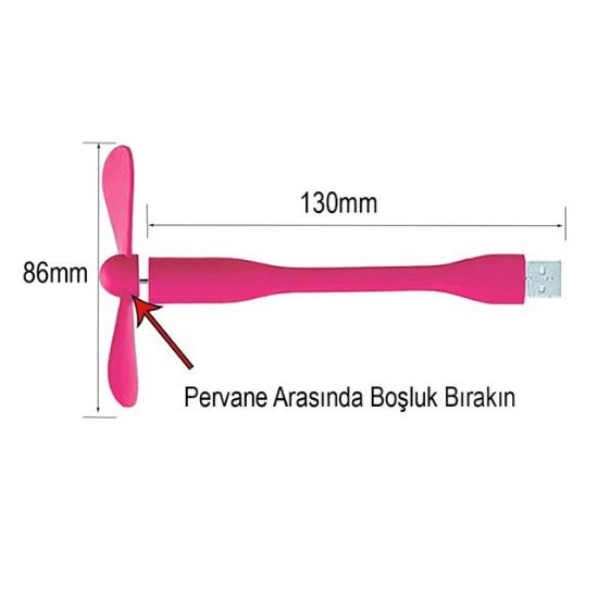 PowerMaster PM-20579 Taşınabilir Esnek USB Mini Fan Vantilatör (PowerBank - Laptop) resmi