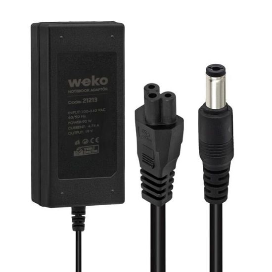 WEKO 19 VOLT - 4.74 AMPER - 90 WATT 5.5*2.5 UÇLU YERLİ ÜRETİM NOTEBOOK ADAPTÖR resmi